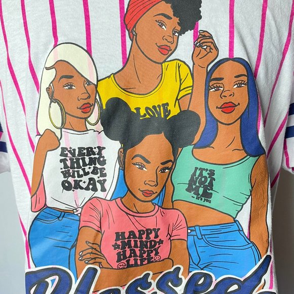 On Fire Blessed 99 Baseball Jersey with Pink Stripes Size XL - Picture 4 of 7